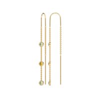 Three-Stone Threader Earrings