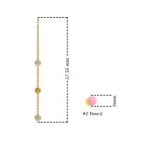 Three-Stone Threader Earrings
