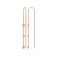 Three-Stone Threader Earrings