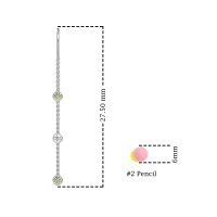 Three-Stone Threader Earrings