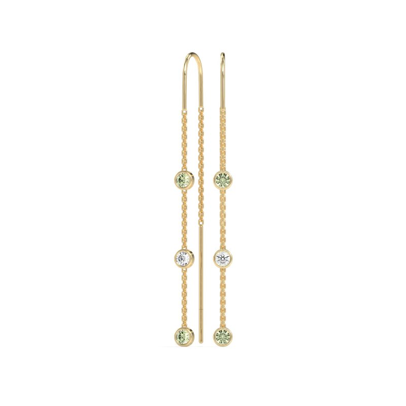 Three-Stone Threader Earrings
