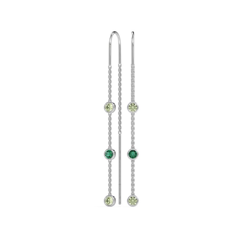 Three-Stone Threader Earrings