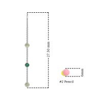 Three-Stone Threader Earrings