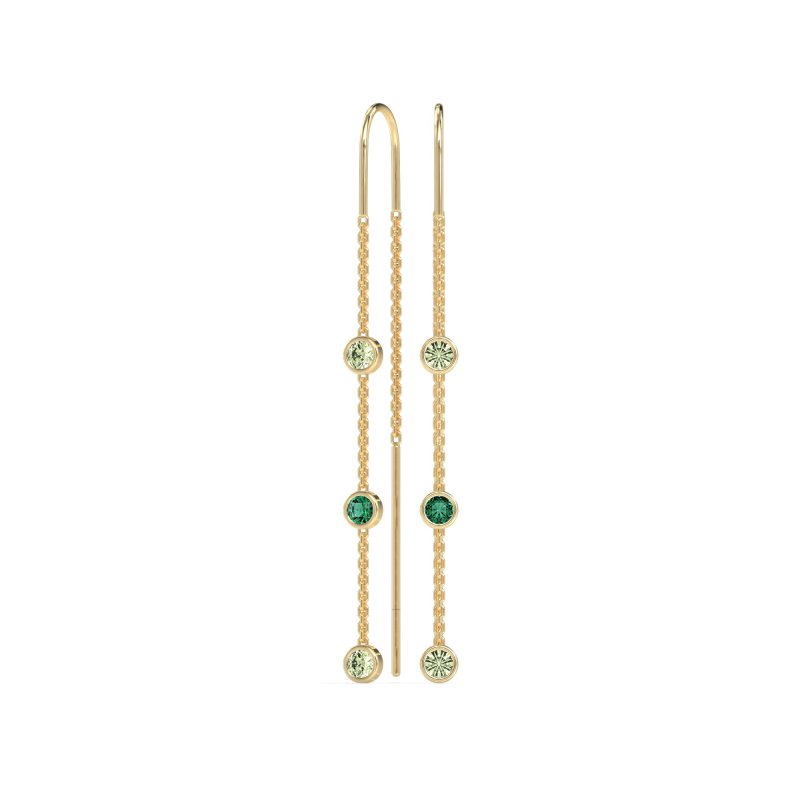 Three-Stone Threader Earrings