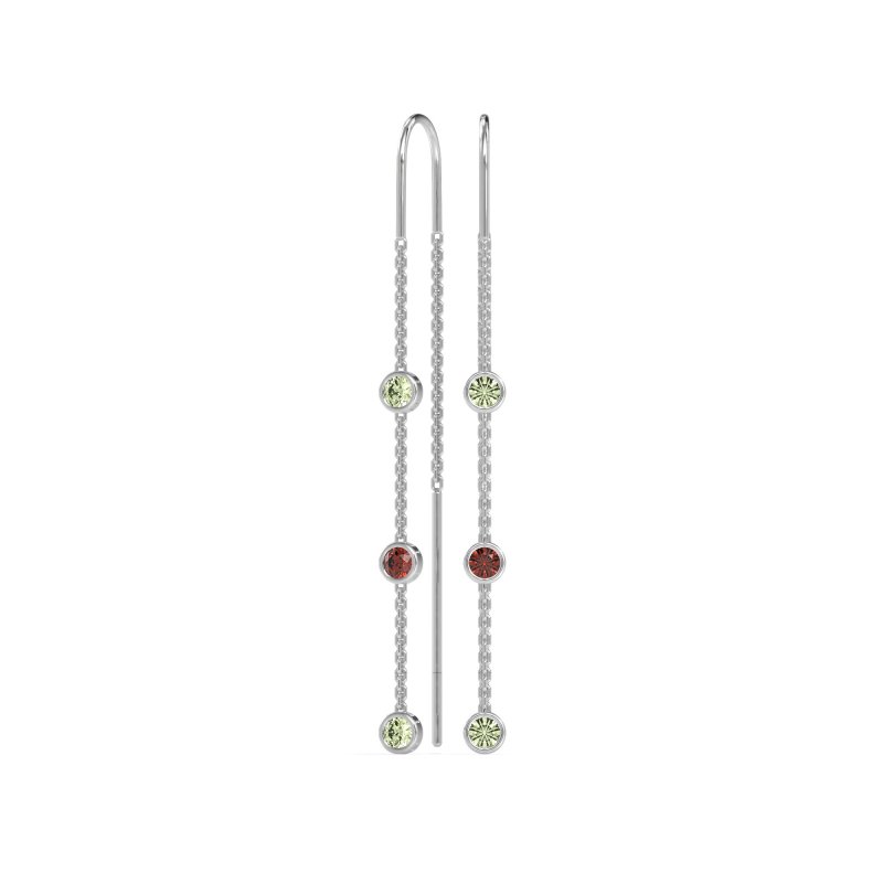 Three-Stone Threader Earrings