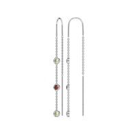 Three-Stone Threader Earrings