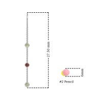 Three-Stone Threader Earrings