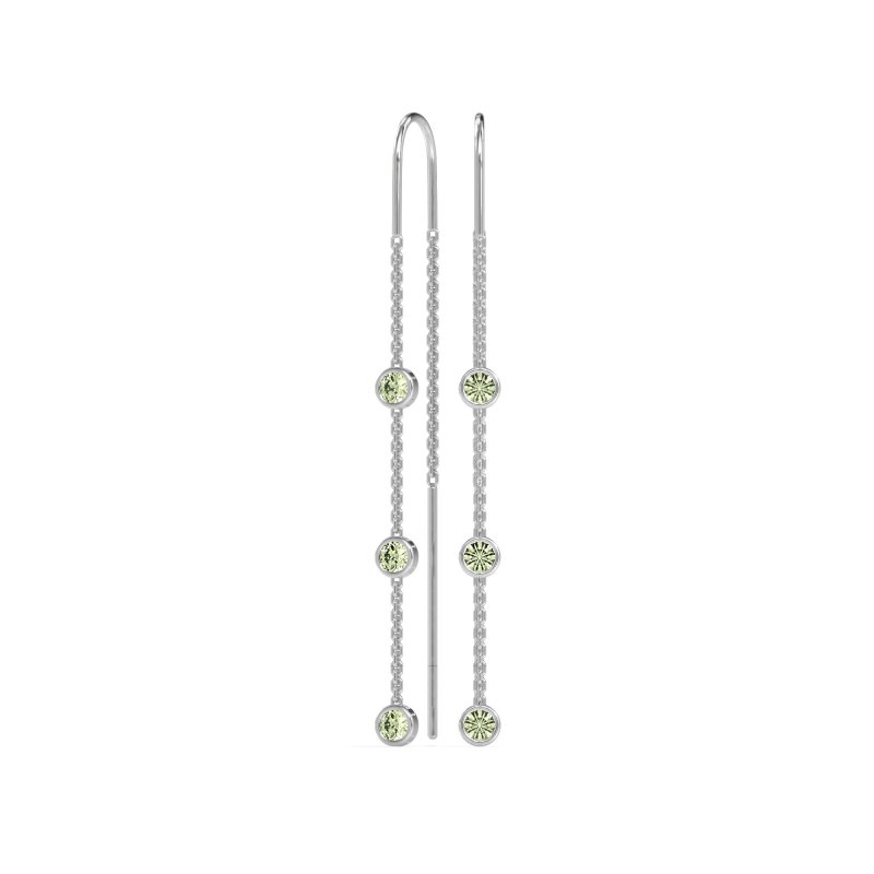 Three-Stone Threader Earrings