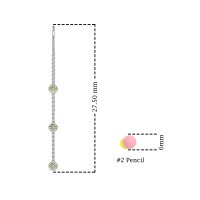 Three-Stone Threader Earrings