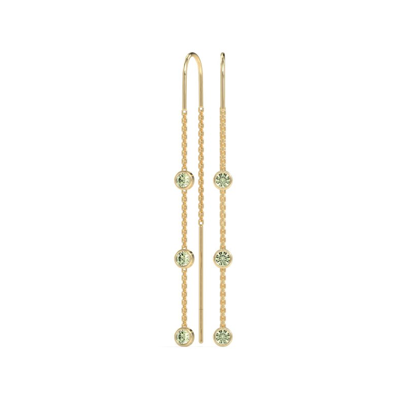 Three-Stone Threader Earrings