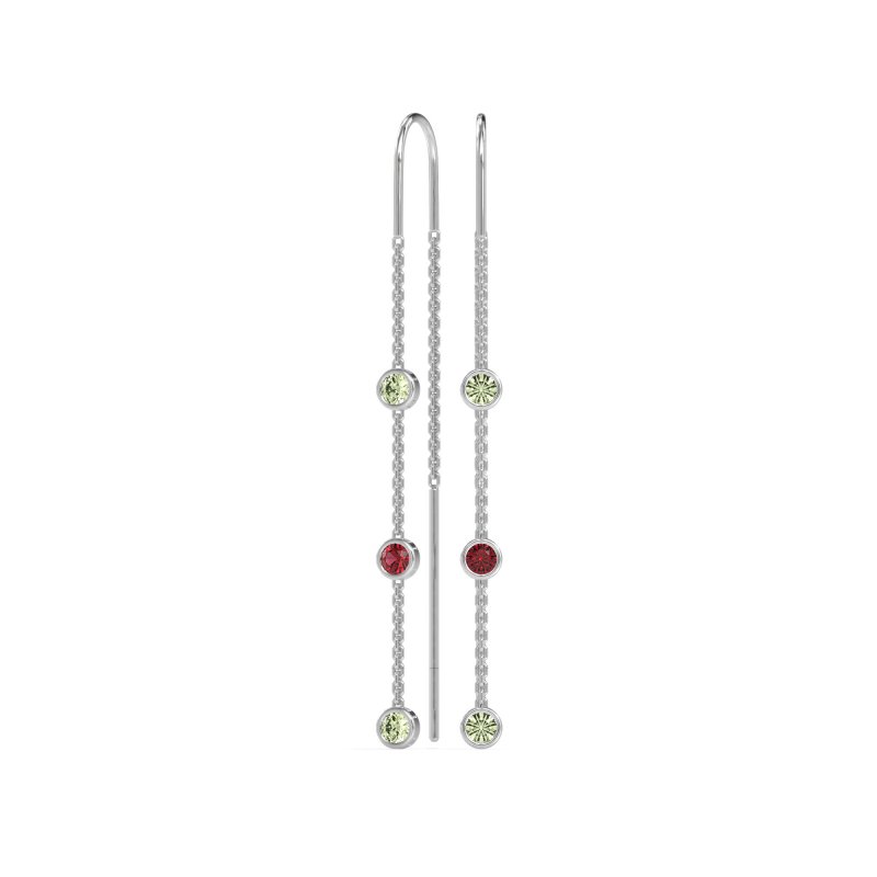 Three-Stone Threader Earrings
