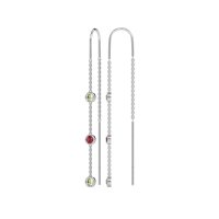 Three-Stone Threader Earrings