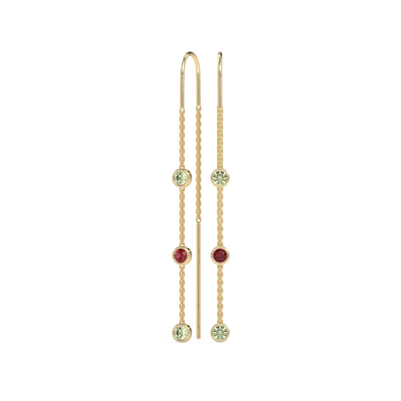 Three-Stone Threader Earrings