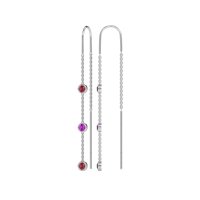 Three-Stone Threader Earrings