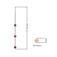 Three-Stone Threader Earrings