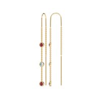 Three-Stone Threader Earrings