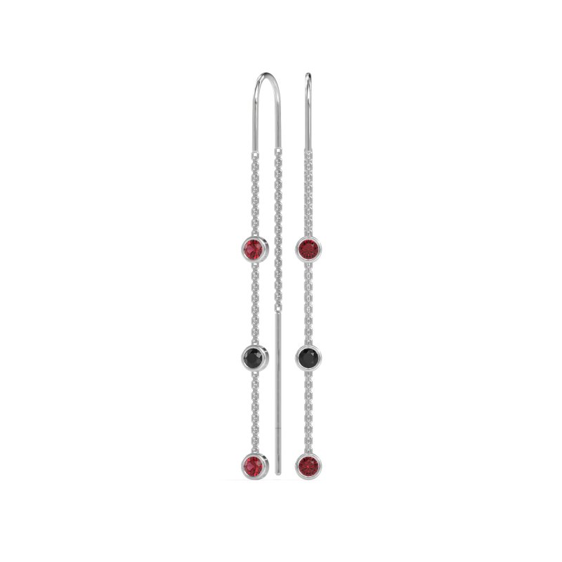 Three-Stone Threader Earrings