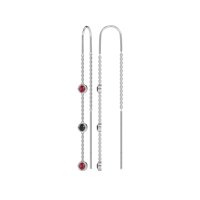 Three-Stone Threader Earrings