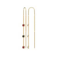 Three-Stone Threader Earrings