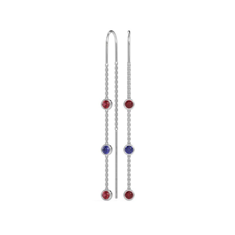 Three-Stone Threader Earrings
