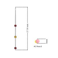 Three-Stone Threader Earrings