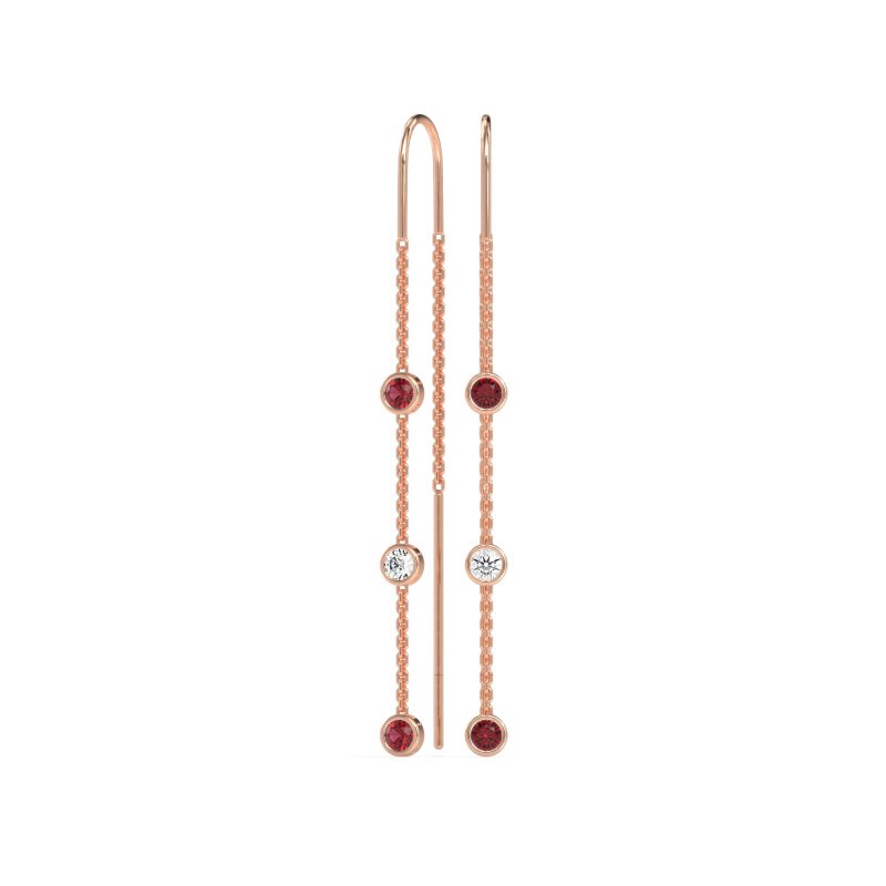 Three-Stone Threader Earrings