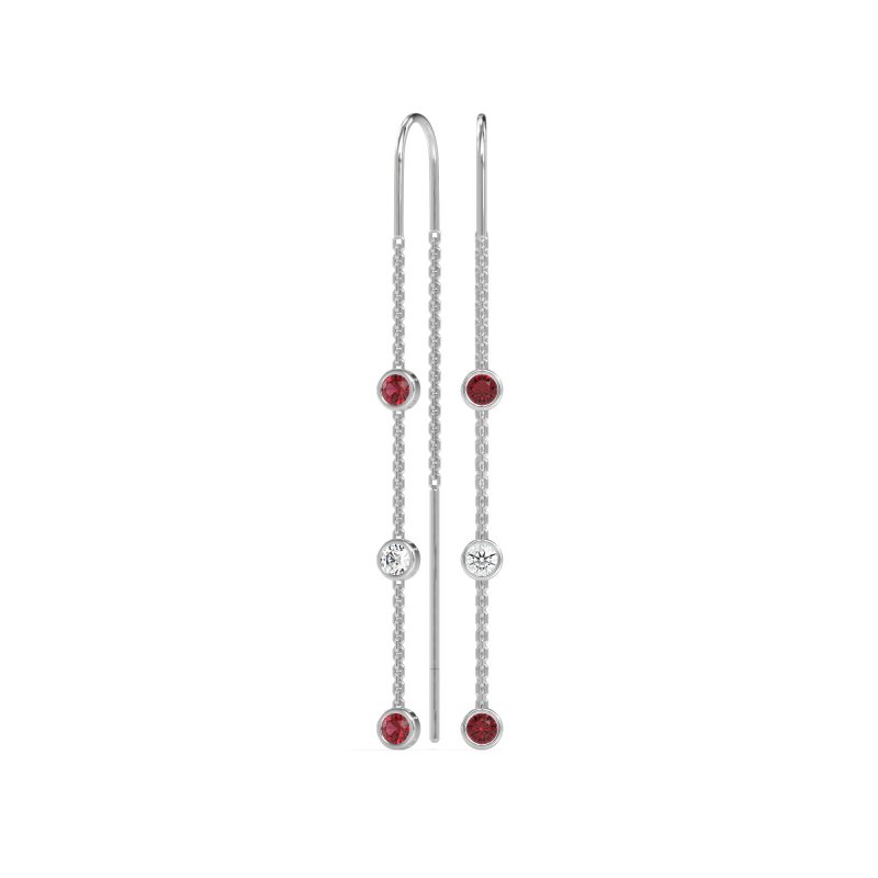 Three-Stone Threader Earrings
