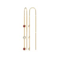 Three-Stone Threader Earrings