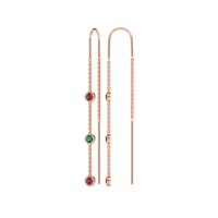 Three-Stone Threader Earrings