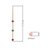 Three-Stone Threader Earrings