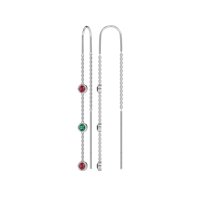 Three-Stone Threader Earrings