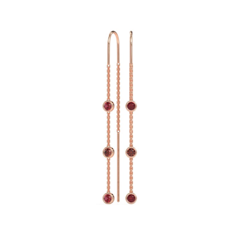 Three-Stone Threader Earrings