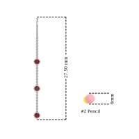 Three-Stone Threader Earrings
