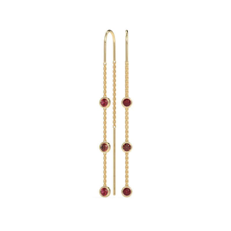 Three-Stone Threader Earrings