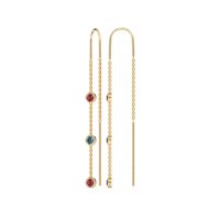 Three-Stone Threader Earrings