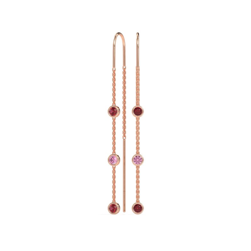 Three-Stone Threader Earrings