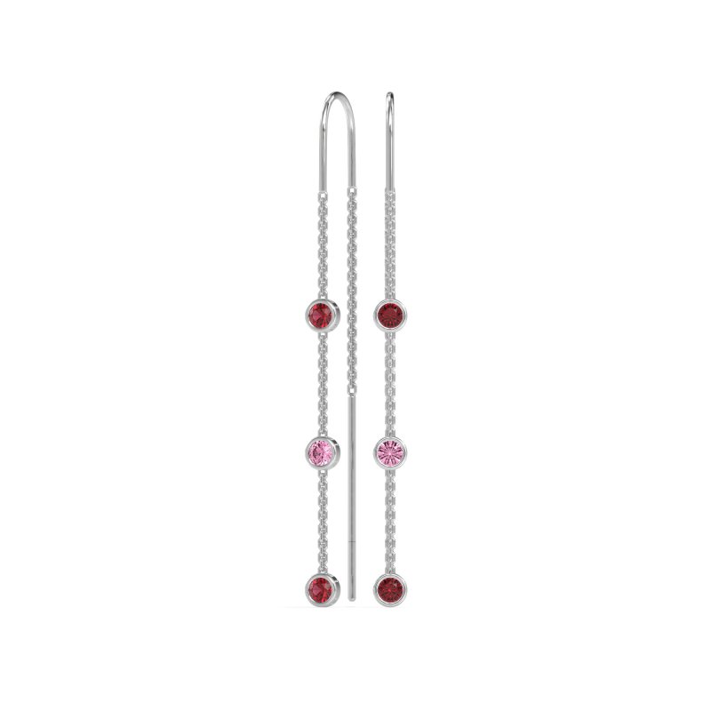 Three-Stone Threader Earrings