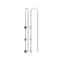 Three-Stone Threader Earrings