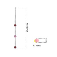 Three-Stone Threader Earrings