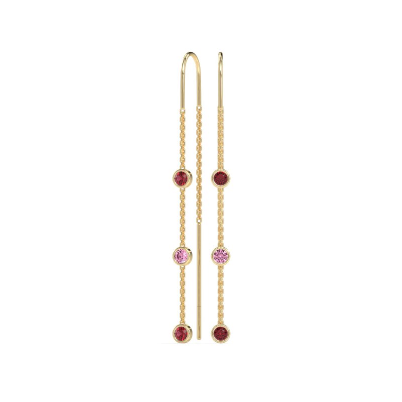 Three-Stone Threader Earrings