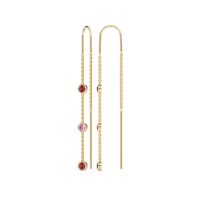 Three-Stone Threader Earrings