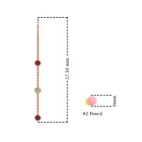 Three-Stone Threader Earrings