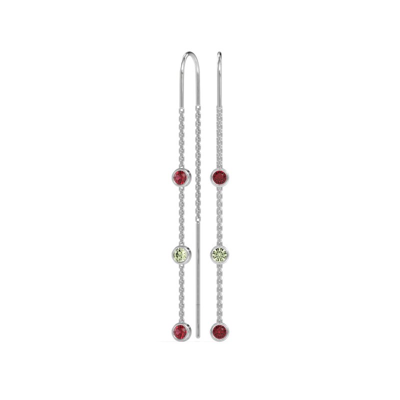 Three-Stone Threader Earrings