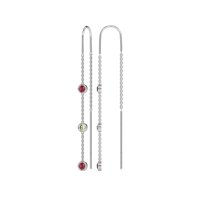 Three-Stone Threader Earrings