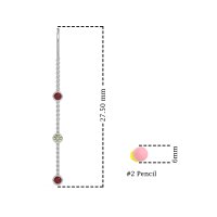 Three-Stone Threader Earrings