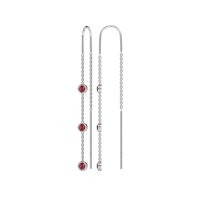 Three-Stone Threader Earrings