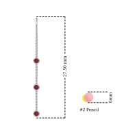 Three-Stone Threader Earrings