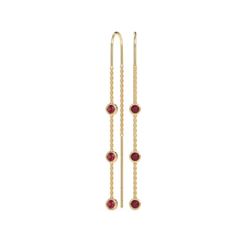 Three-Stone Threader Earrings