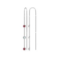 Three-Stone Threader Earrings