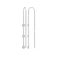 Three-Stone Threader Earrings